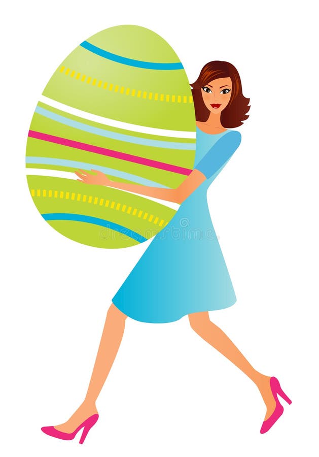 Woman with an easter egg