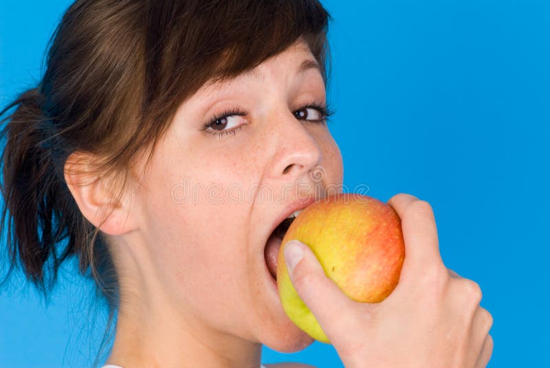 Woman Eating an Apple