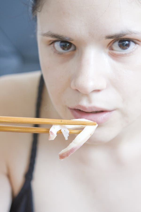 Woman eating food