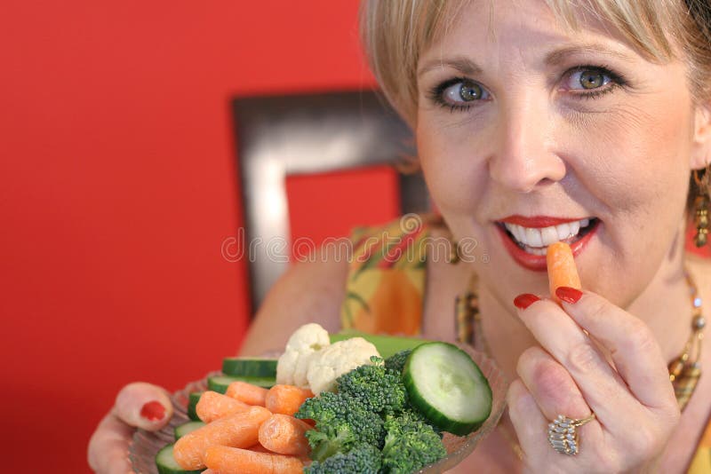 Woman eating healthy food