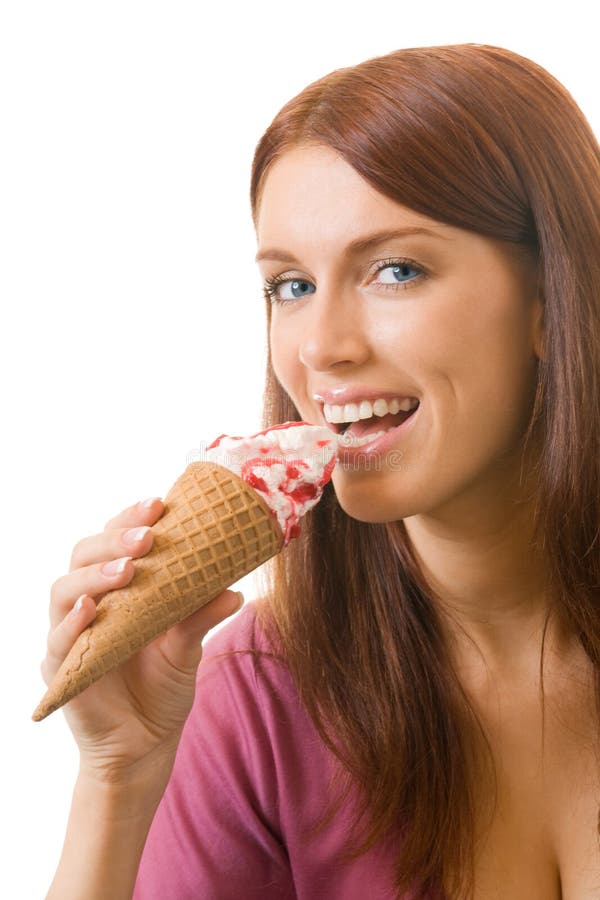 Woman Eating Icecream Stock Images Image 5196114