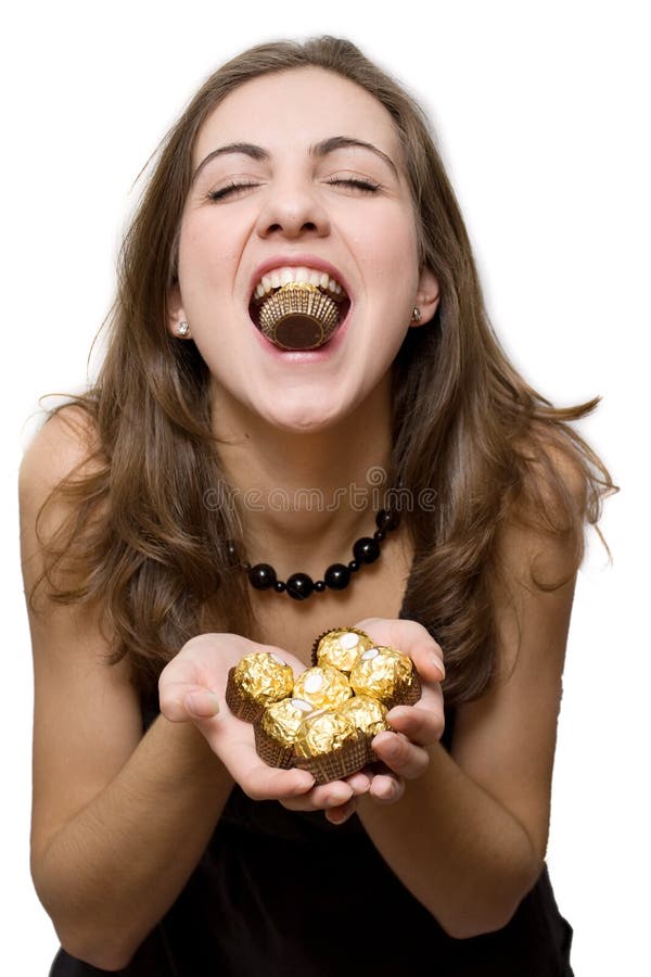 Woman eating sweets