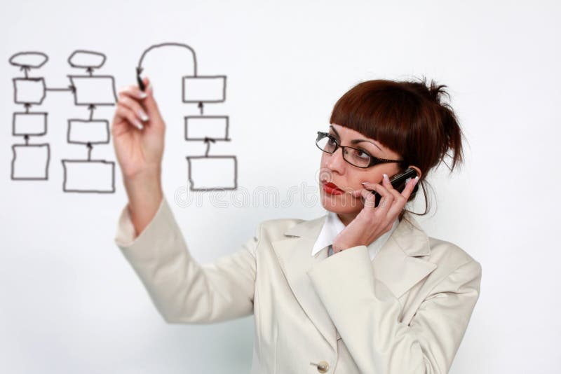 woman with an empty diagram