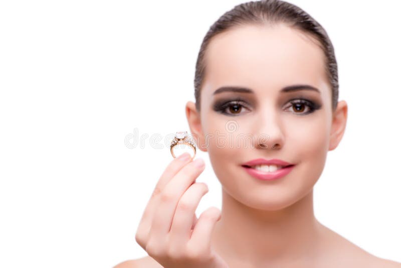 The Woman with Engagement Ring Isolated on White Stock Photo Image of engagement, girl 81116386