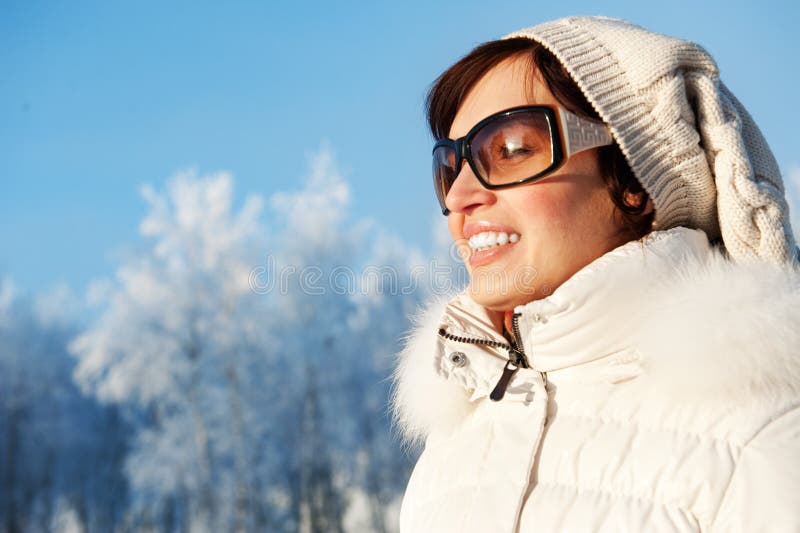 Woman enjoying winter day