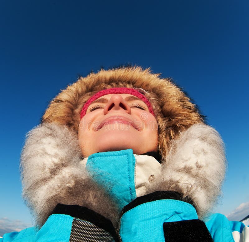 Woman enjoying winter day