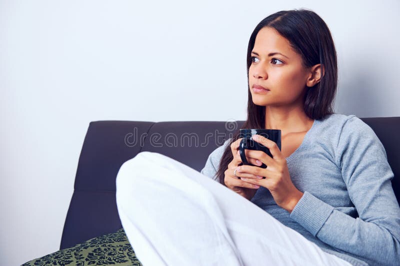 Fresh coffee woman stock photography