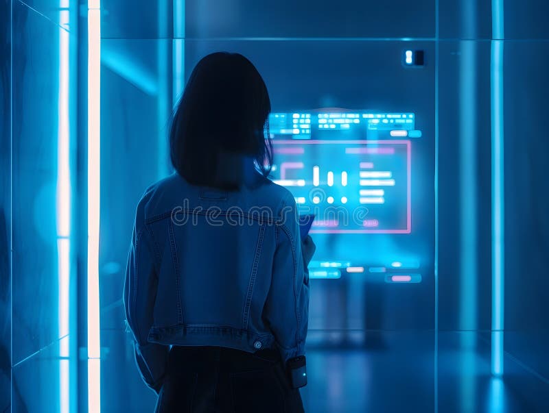Woman Entering Login Credentials for Secure Data Access Cybersecurity and Privacy Concept vector illustration