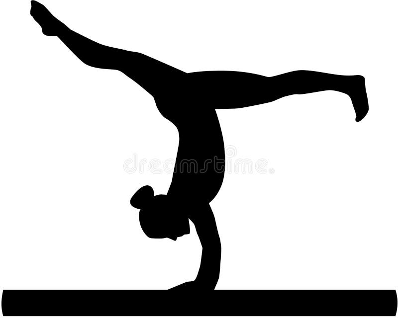 Woman Exercise on Balance Beam Stock Vector Illustration of logo