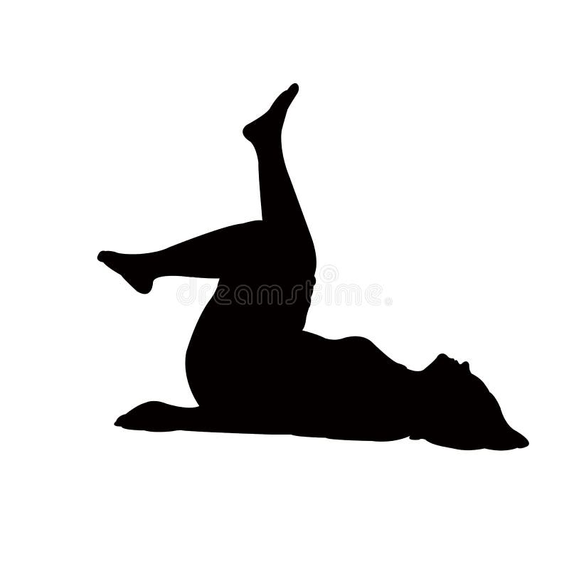 A Woman Exercising Body Black Color Silhouette Vector Stock Vector Illustration Of Lady