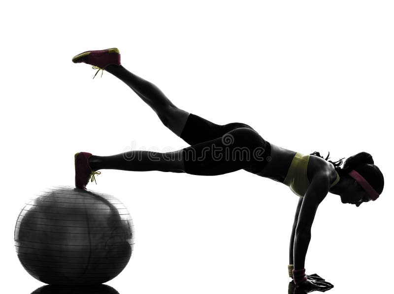 Woman exercising fitness workout plank position silhouette stock image Woman exercising fitness workout plank position silhouette stock image