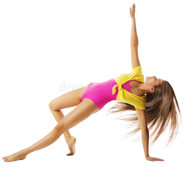 Young woman doing gymnastics, wearing a gym leotard and tights Stock Photo  - Alamy