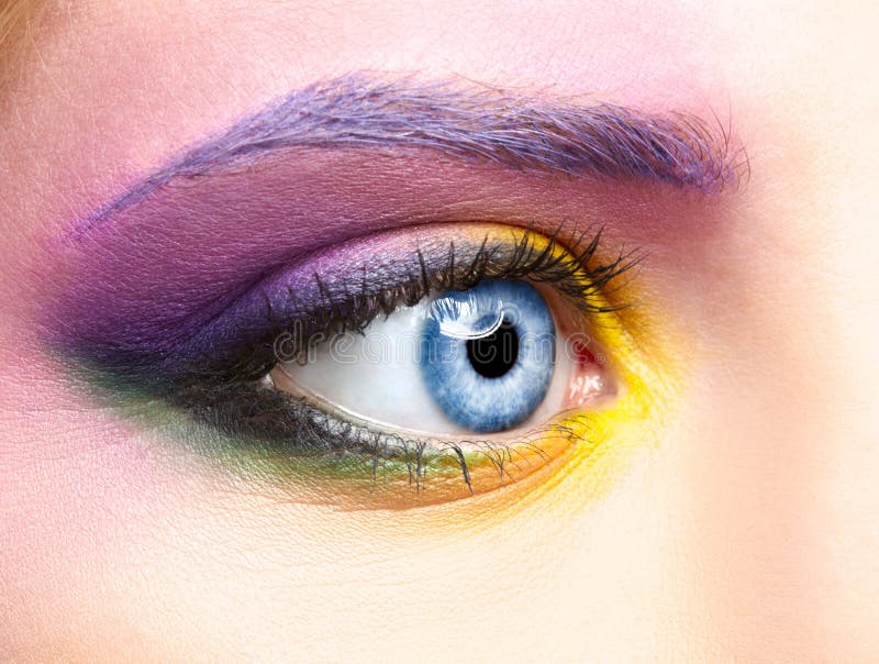 Woman eye zone make up stock image