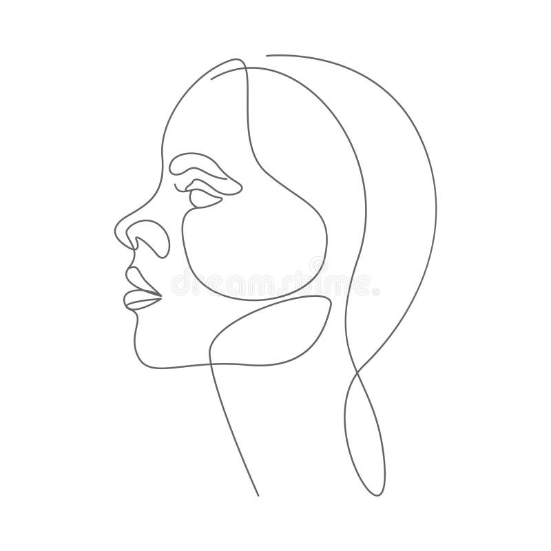 Woman Face Line Art Icon Design Stock Illustration Illustration of