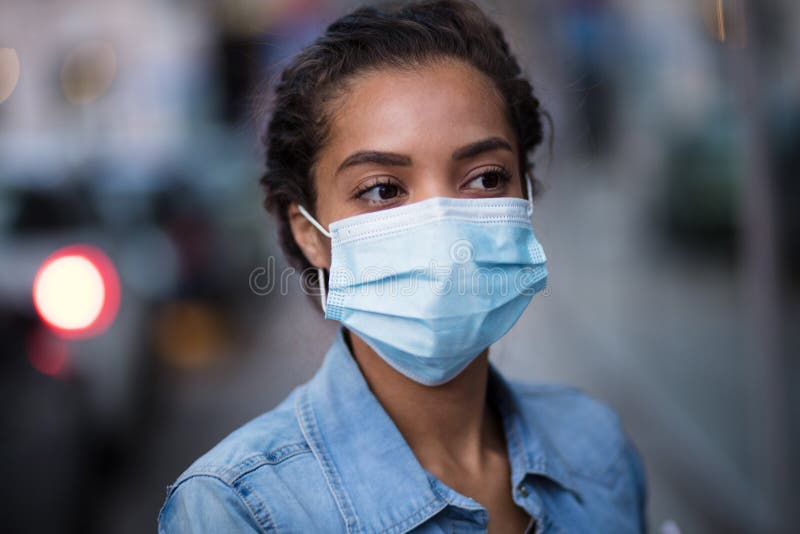 Woman with face mask stock photo. Image of mask, epidemic 216770672