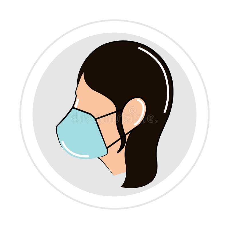 Woman with a face mask stock vector. Illustration of medical 183584282