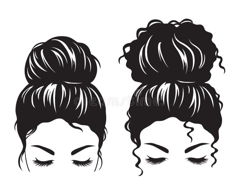 Download Messy Bun Stock Illustrations - 64 Messy Bun Stock ...