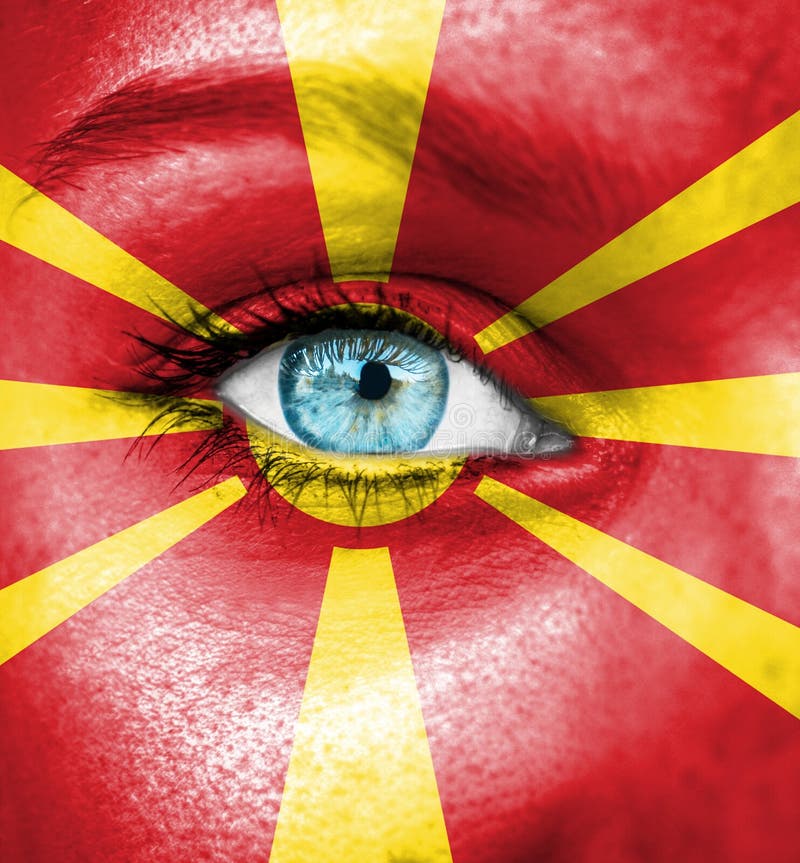 Woman With Macedonian Flag In Skopje City Stock Image Image of transportation, flag 55700475