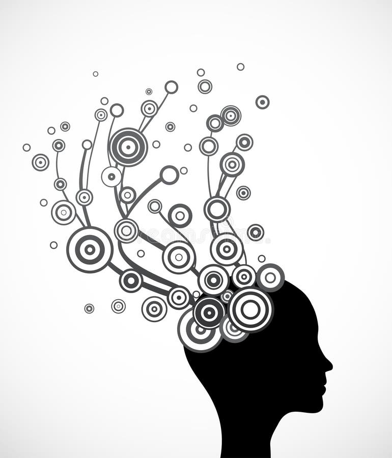 Download Woman Face Silhouette With Abstract Hair. Vector Stock ...