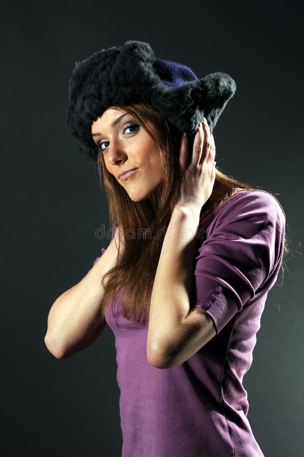 Woman in a fancy russian hat