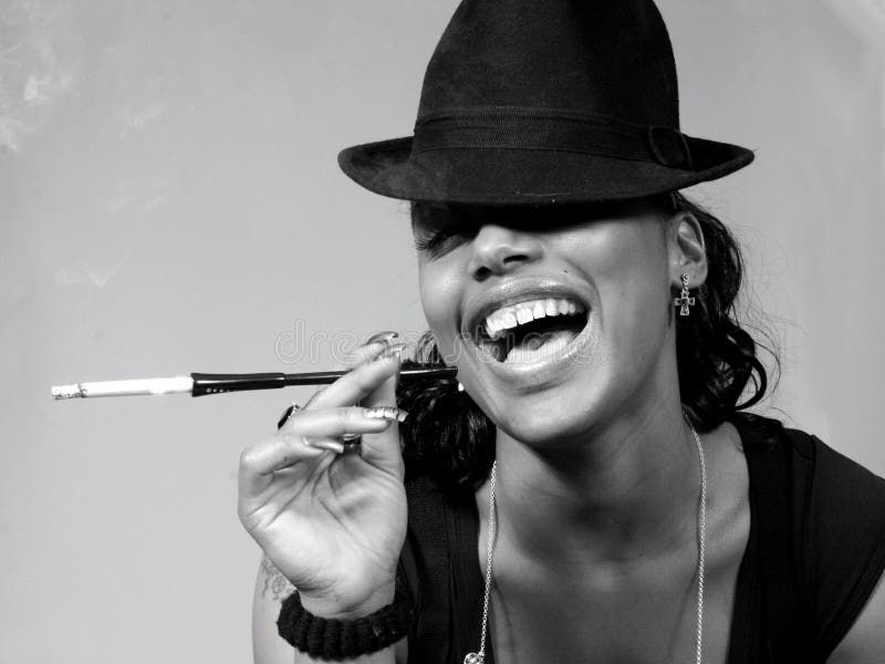 Woman in Fedora stock photo. Image of necklace, accessories 1860528