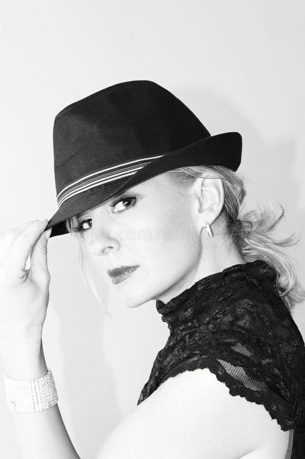 Woman In Fedora stock photo. Image of fedora, captivating 1914834