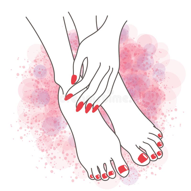 Woman Feet Care Illustration Stock Vector - Illustration of vector ...