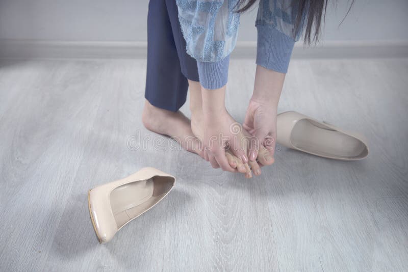 Woman Feet hurt shoes stock photo. Image of care, health 183565942