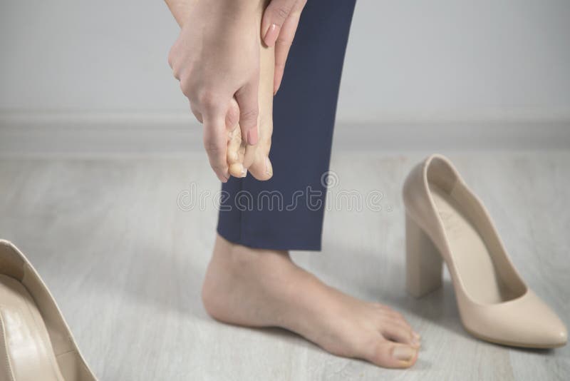 Woman Feet hurt shoes stock photo. Image of ankle, painful 183565520