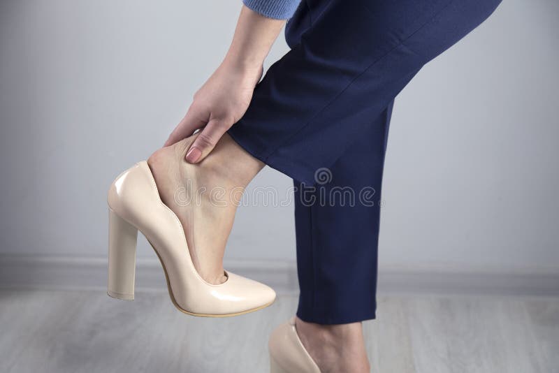 Woman Feet hurt shoes stock photo. Image of care, health 183565942