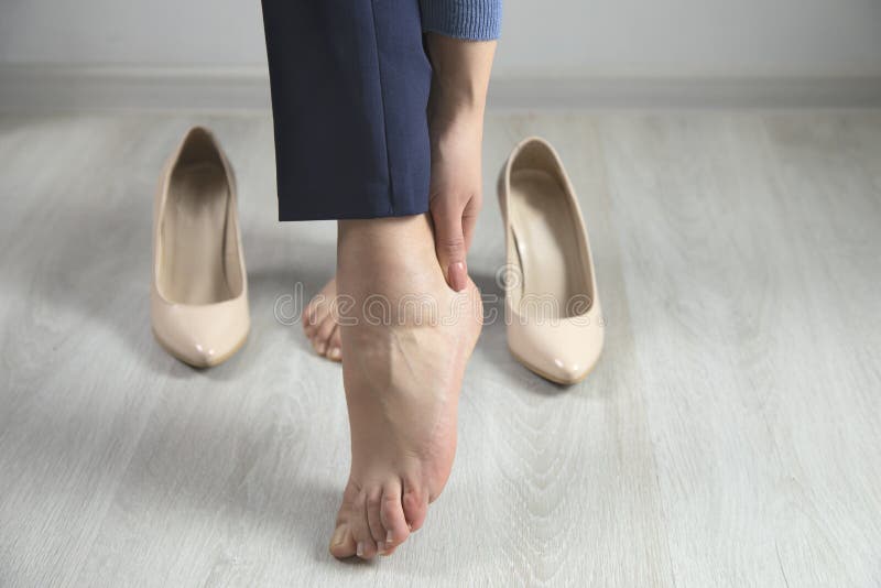 Woman Feet hurt shoes stock photo. Image of treatment 183565968