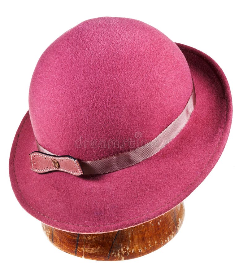 Woman felt magenta hat with wide brims