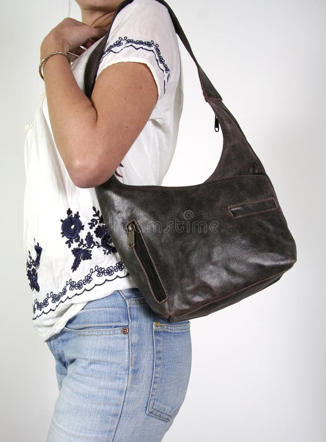 Woman with female hand bag