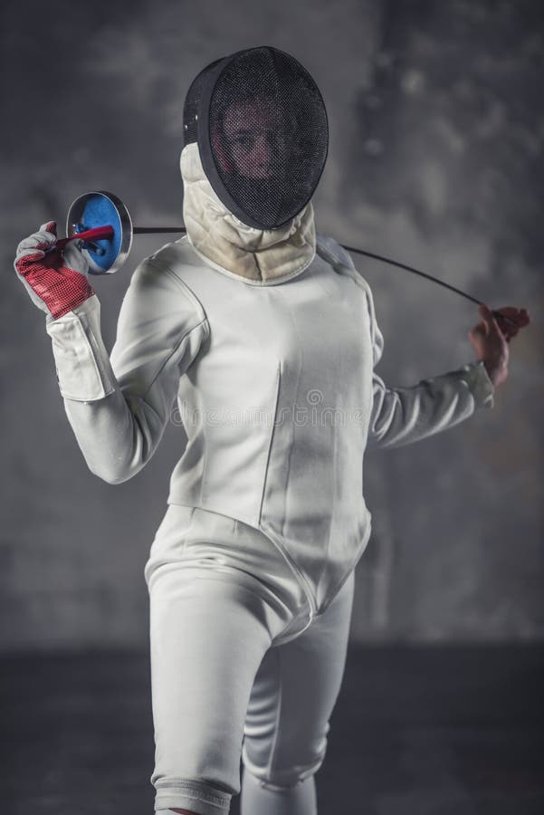 Woman Is Fencing Stock Image Image Of Exercise Motion