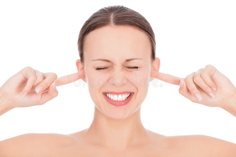 Woman With Fingers In Ears Stock Image Image Of Girl 40165611