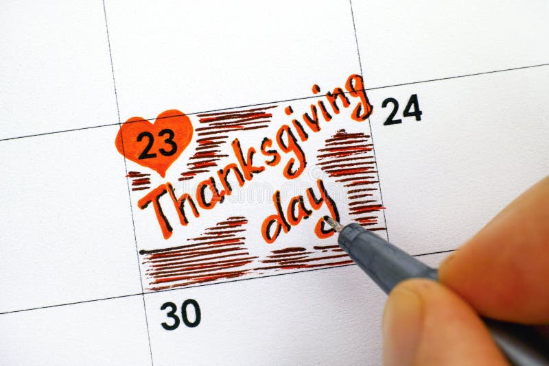 Thanksgiving Day Date On Calendar Background Closeup Stock Photo, Picture  and Royalty Free Image. Image 52592074.