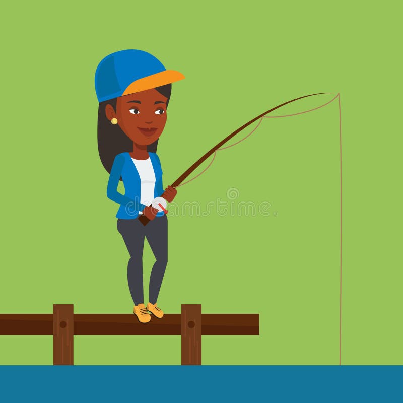 Fisherwoman Fishing Stock Illustrations – 129 Fisherwoman Fishing