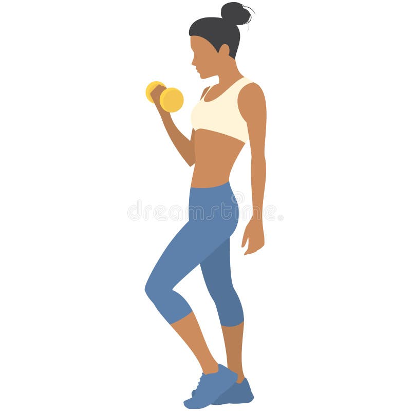 Woman with Dumbbells Fitness Workout Vector Icon Stock Vector
