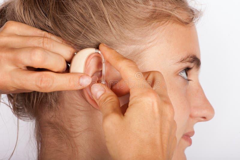 Woman fitting wiht hearing aid