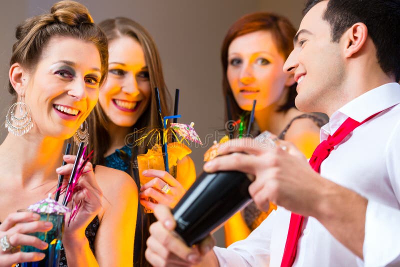Woman flirting with barkeeper royalty free stock image Woman flirting with barkeeper royalty free stock image