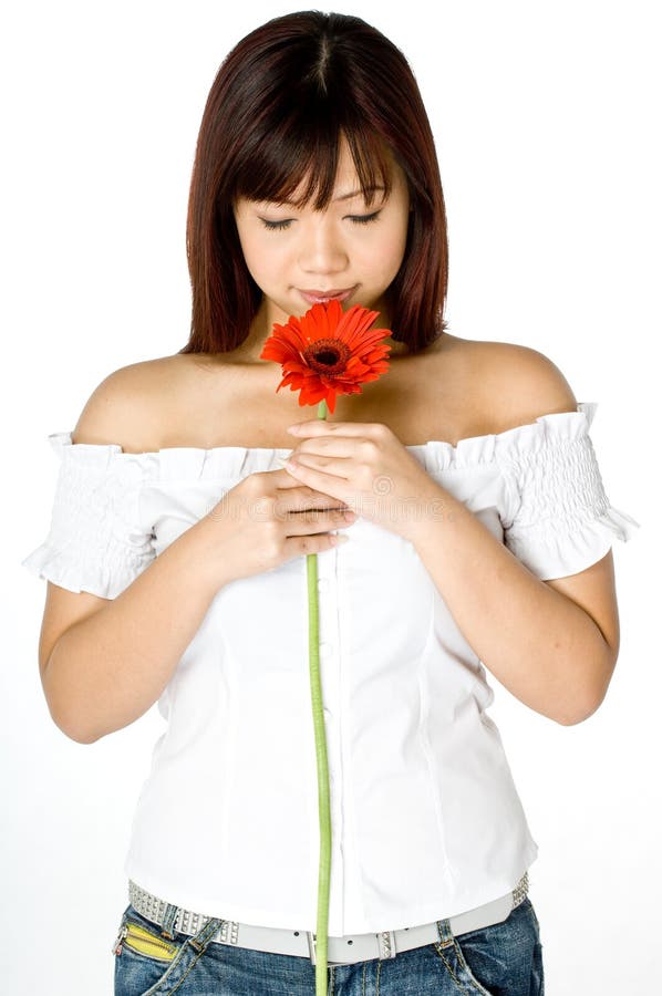 Woman And Flower