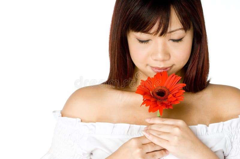 Woman And Flower