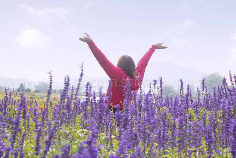 Woman In Flower Fields