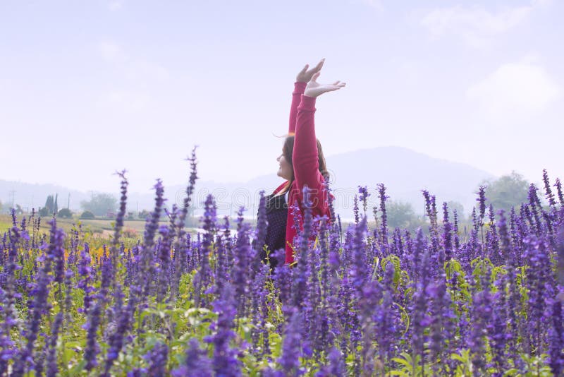 Woman In Flower Fields