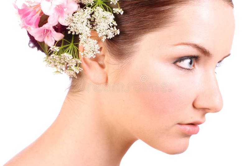 Woman with flowers in her hair