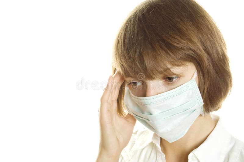 Woman With Flu Mask