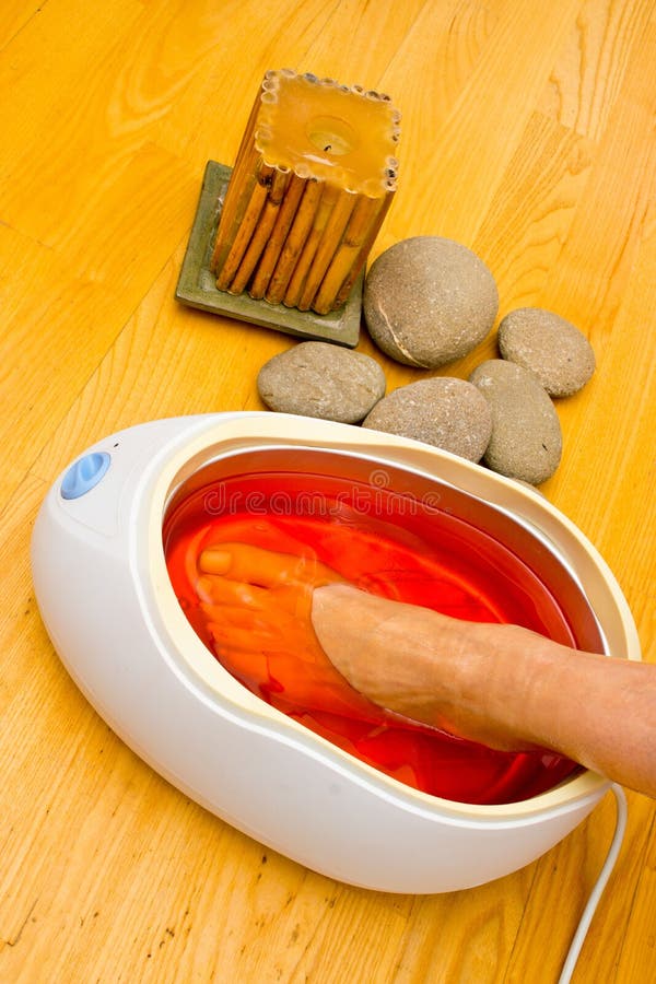 Woman Foot in Paraffin Bath at the Spa Stock Photo Image of relaxing, medicine 34596264