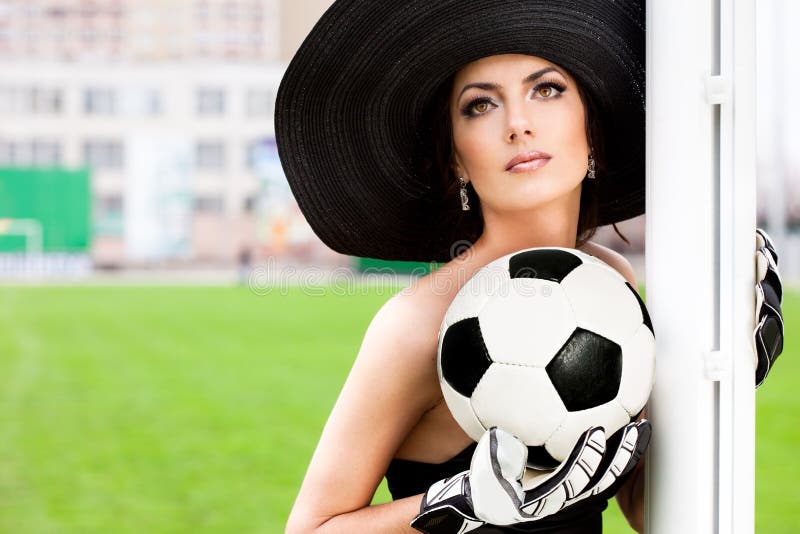 Woman with Football ball