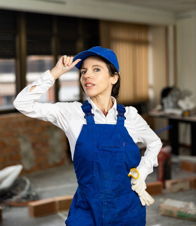 Naked Woman Posing in Construction Site Stock Photo - Image of