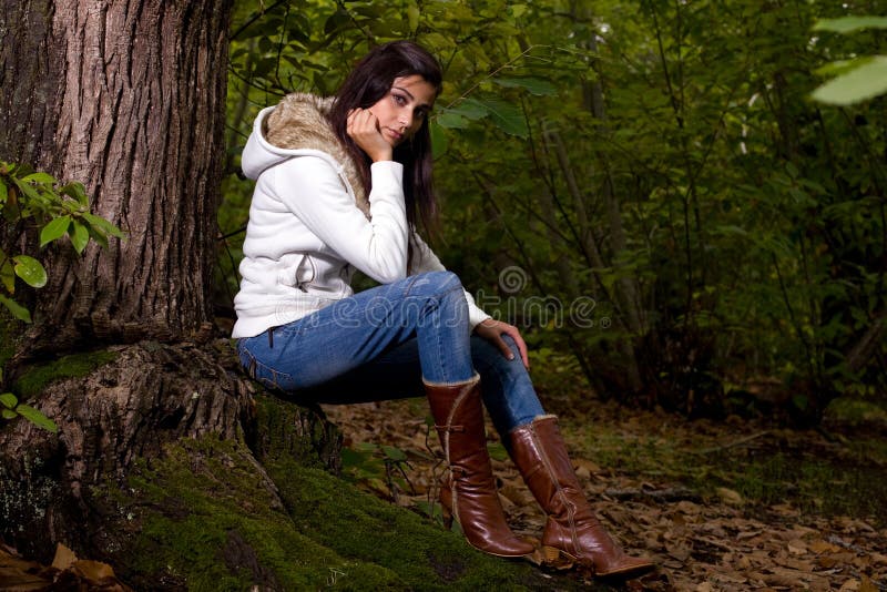 Woman on forest